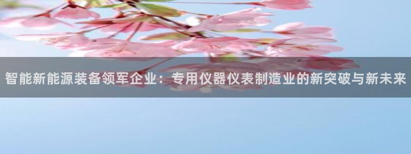 门徒娱乐登录地址在哪里查到的啊：智能新能源装备领军企业：专用