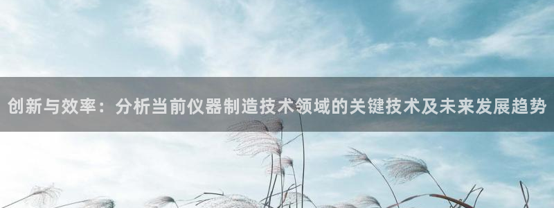 门徒娱乐勺67五壹叁八：创新与效率：分析当前仪器制造技术领域