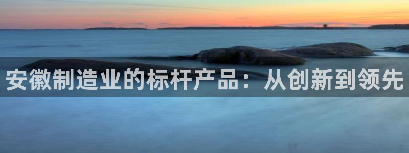 门徒娱乐周333OO：安徽制造业的标杆产品：从创新到领先